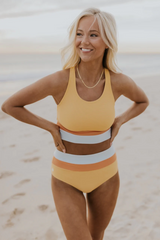 Ocevara High Waist Flat Rib Cobalt Cut Back Crop Bikini Set - image 24