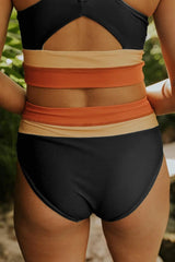 Ocevara High Waist Colorblock Marine Cut Back Crop Bikini Set - image 17