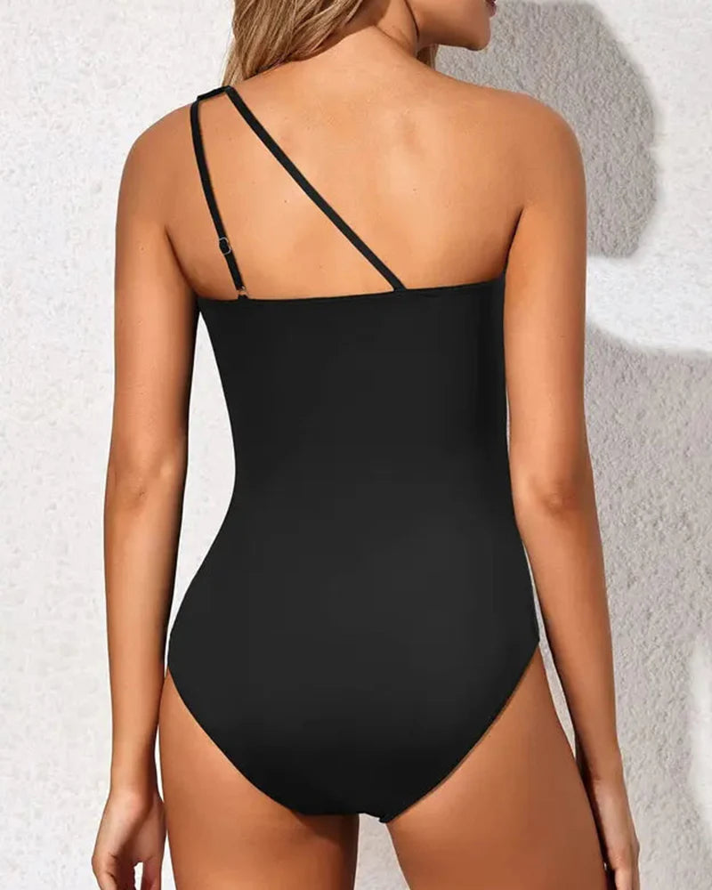 Ocevara Ocevara - One Shoulder One Piece Swimsuit for Women Tummy Control Bathing Suits - image 3