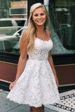 Short Lace Prom Dress A Line Cute Homecoming Dress Graduation Dress OK1596