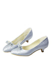 Beaded Low Heel Handmade Women Shoes With Bow Knot S27