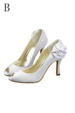 Beautiful Light Red Peep Toe High Heel Wedding Shoes S69