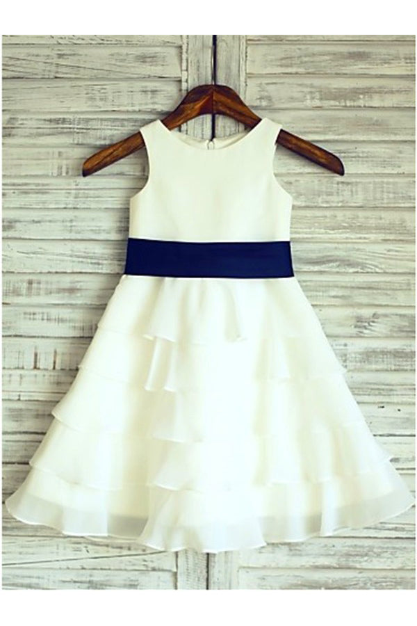 A-line Flower Girl Dress,Chiffon Flower Girl Dresses,Ivory Flower Girl Dress