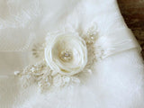 Ivory Floral Bridal Belt Applique Lace Applique Sashed Beaded Pearls BS11