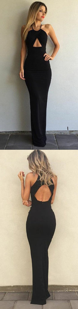 Sexy Open Back Mermaid Greatest Cheap Black Long Prom Dress OKE50