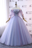 Custom Women Prom Dress Ball Gown Long Quinceanera Dress Floral Flowers Prom Dress OKV85