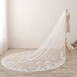 3M Long Embroidered Lace Cathedral Veils for Wedding WV11