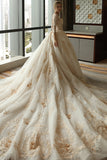 3/4 Sleeve Wedding Dress,Appliques Wedding Dress,Tulle Wedding Gowns,Ball Gown,Wedding Dresses,Plus Size Wedding Dress