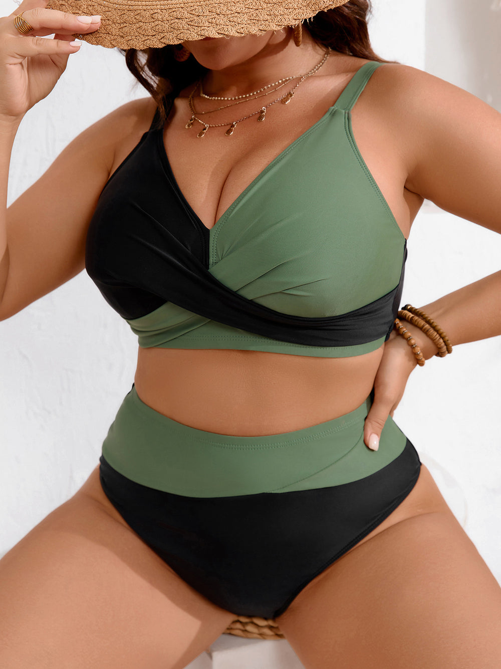 Wrap Colorblock Bikini Set