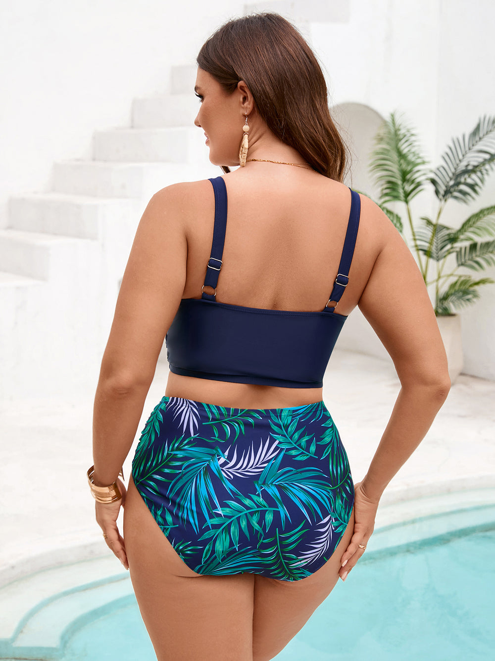 Twist Front Tropical Bikini Set