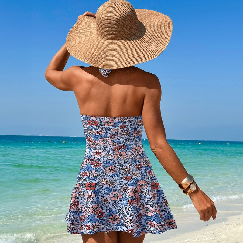 Ocevara Ocevara - Women's One Piece Swimdress Tummy Control Cut Bathing Suit Tie Knot Swimsuit Sexy V - image 8