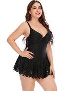 Black Sweetheart Neck Underwired Cutout One-Piece Swimsuit