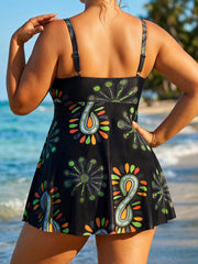 Printed Plus Size Swimdress