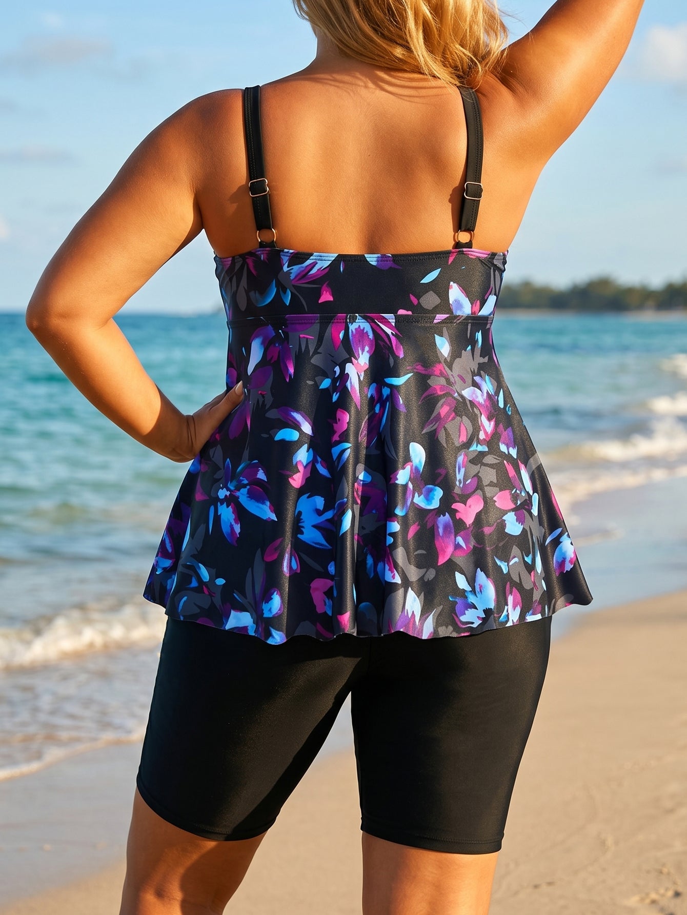 Printed Tankini Capris Set