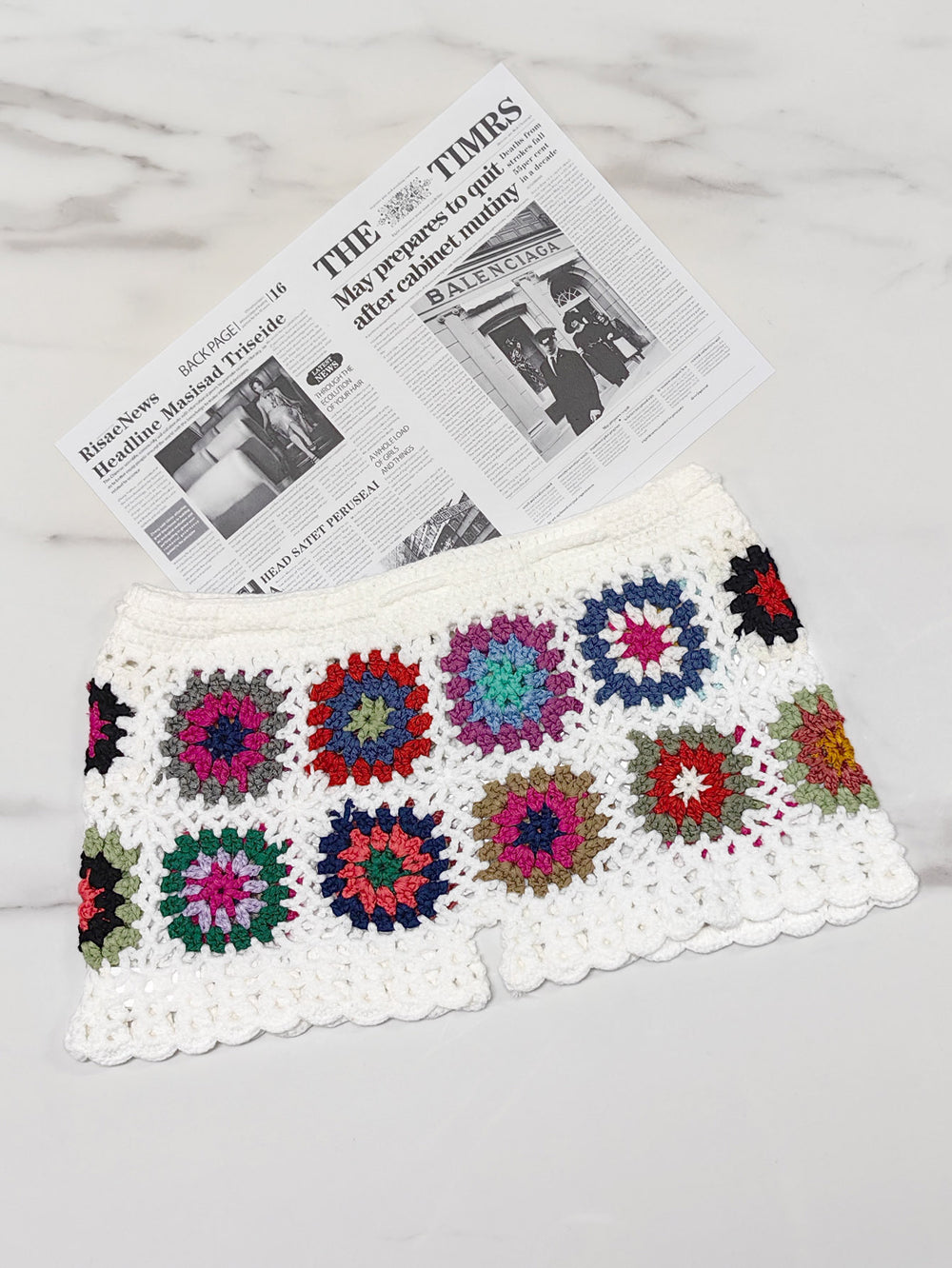 Crochet Granny Square Beach Shorts