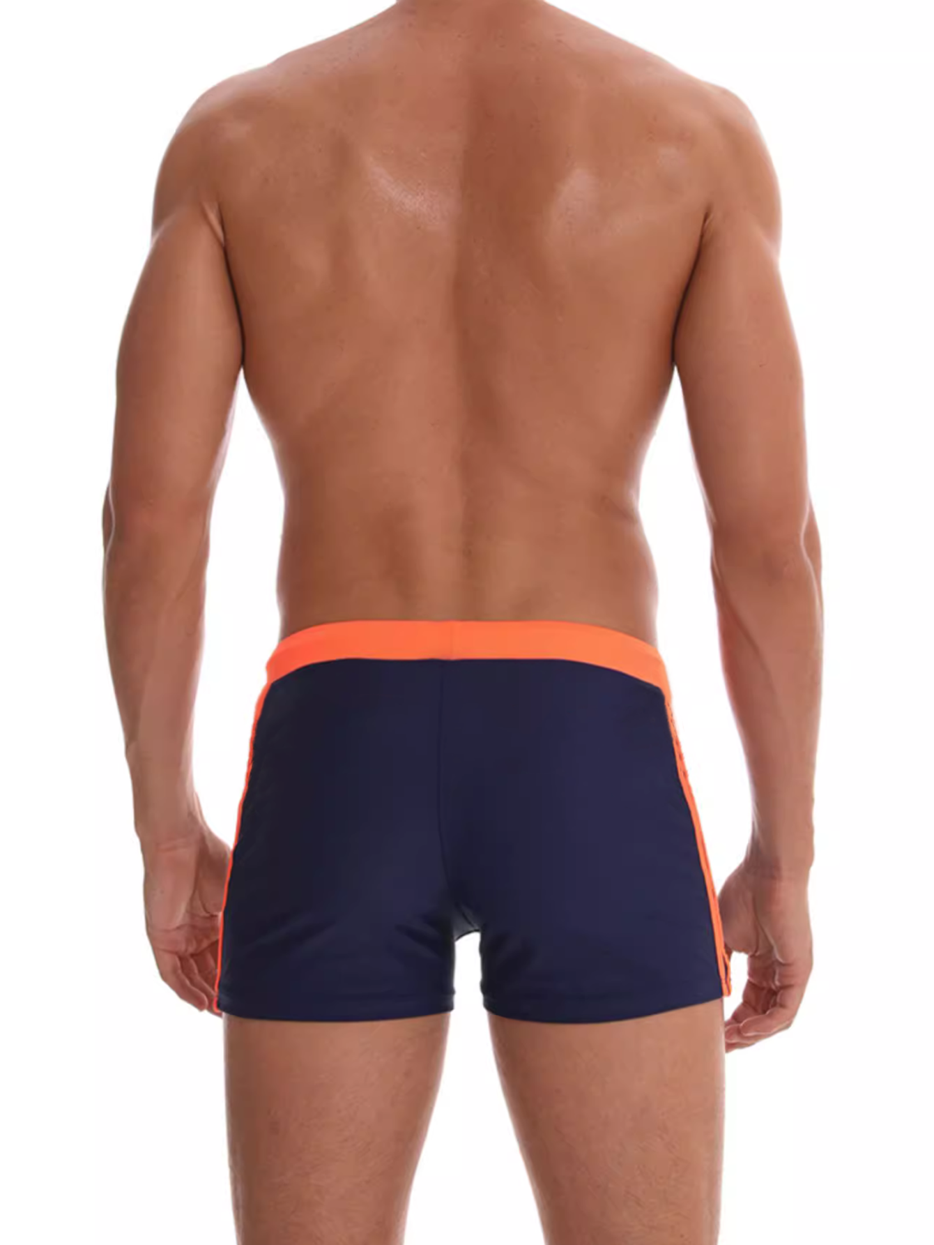 Men's Slim Fit Drawstring Square-Leg Swim Trunks