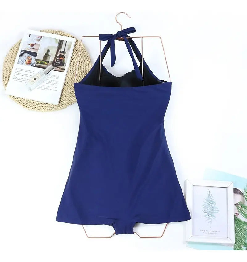 Ruched Halter One-Piece Swim Romper