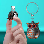 German Professional Stainless Steel Mini Nail Clippers, Ultra Sharp and Sturdy Fingernail and Toenail Clippers, Foldable Portable Nail Clippers with Owl Patterns