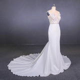 Mermaid Appliques Long Stunning Wedding Dresses, Long Bridal Dresses OKQ19