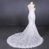 Mermaid Spaghetti Straps Lace Wedding Dresses, Fashion Long Bridal Dresses OKQ17