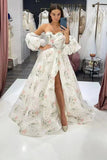 Elegant Floral Sweetheart A Line Prom Dresses Newest Girl Graduation Dresses OK1442