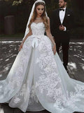 A-line Sweetheart Wedding Dresses, Luxury Lace Ball Bridal Gonws OK1985