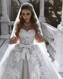 A-line Sweetheart Wedding Dresses, Luxury Lace Ball Bridal Gonws OK1985
