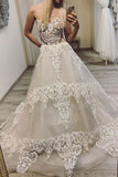 Ivory Sweetheart A Line Lace Appliques Long Prom Dress OKP85