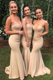 Mermaid Sweetheart Sweep Train Cheap Long Bridesmaid Dress OKR27