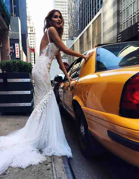 Sexy Mermaid Backless Long Tulle Wedding Dress,White Beidal Dress new OK439