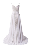 New Arrival Bohemian Spaghetti Straps Beach Wedding Dress With Adjustable Drawstring B0010