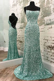 Chic Mint Green Sparkly Mermaid Prom Dress Long Formal Evening Dress OK1386