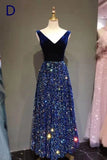 New Arrival Sequin Shiny Long Prom Dress For Women Modest Evening Gown B0005