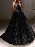 Chic Long Ball Gown V-neck Sequin Shiny Party Prom Dress Pretty Dress OD915