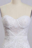 Charming Ivory Lace Mermaid Beach Wedding Dress Sweetheart Boho Bridal Dresses OKN95