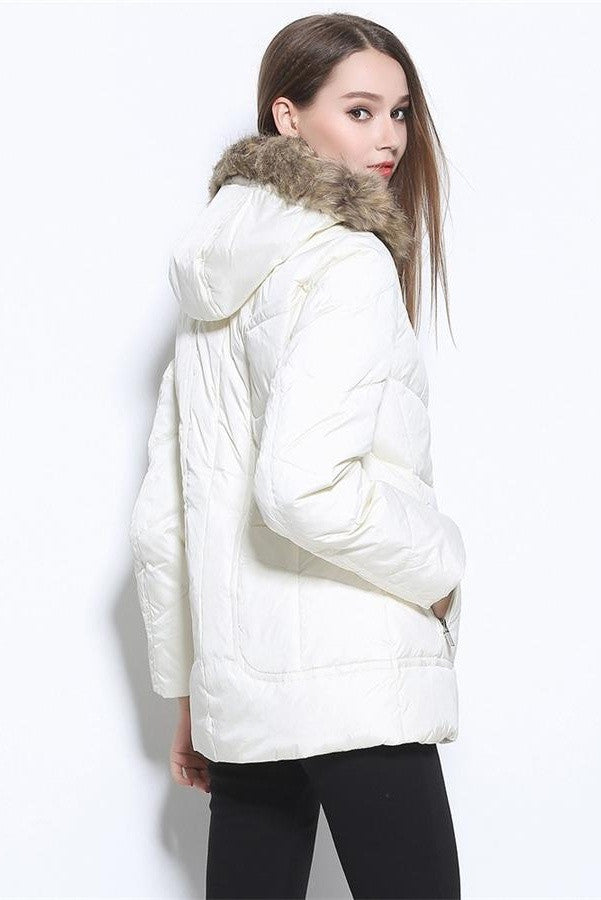 America Style Plus Size Winter White Down Coat Down Jacket D8