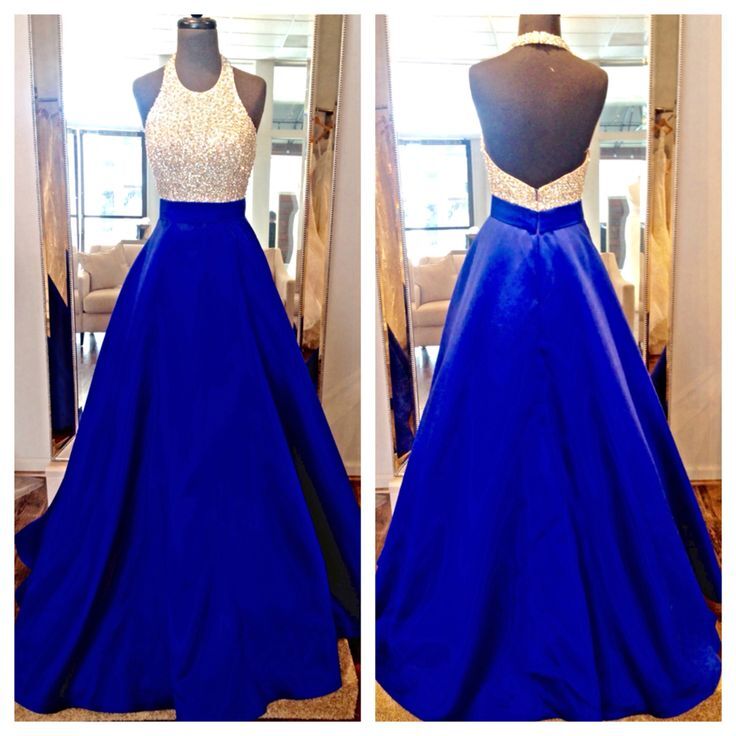 Royal Blue Prom Dresses, Long A Line Cheap Evening Dresses OKI88