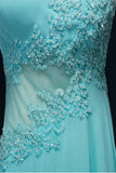 Long Lace Beaded Chiffon Modest Empire Prom Dresses ED0718