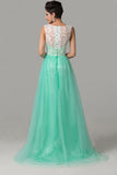 Cap Sleeves Mint Green Lace Long Prom Dress ED0861