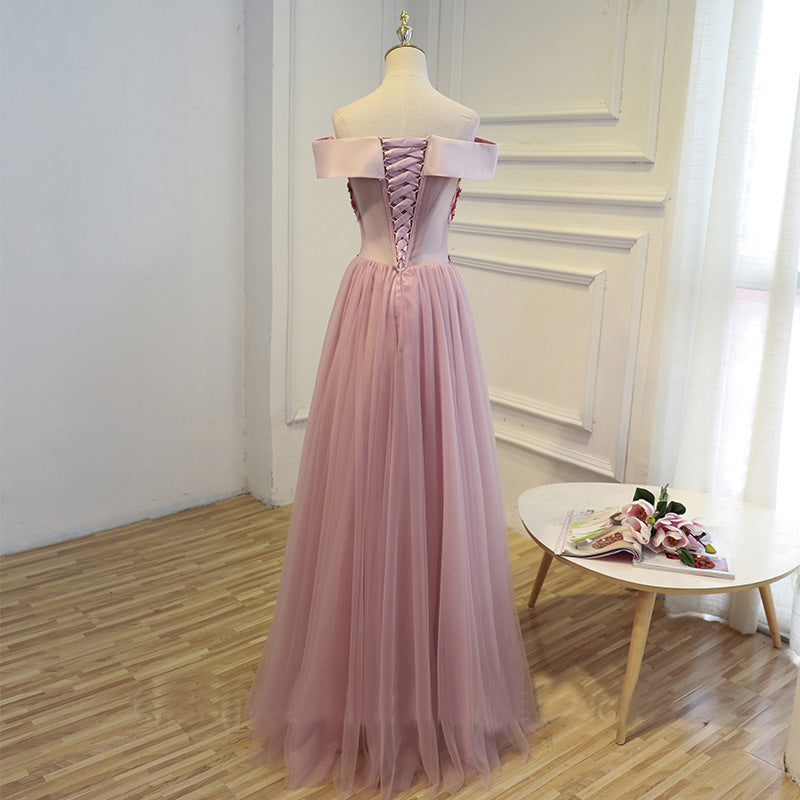 Cheap Pink Long Party Evening Dress Lace Up Women Formal Prom Gown OK140