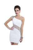 new Elegant White Beading Short Simple Handmade Homecoming Dress K134