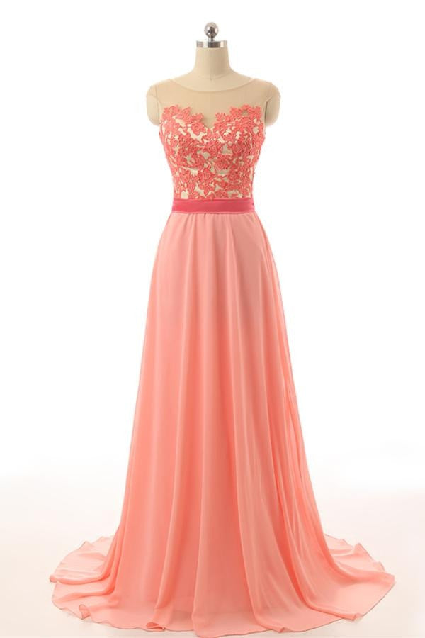 Lovely Handmade Lace Long Open Back Prom Dress For Girls K151