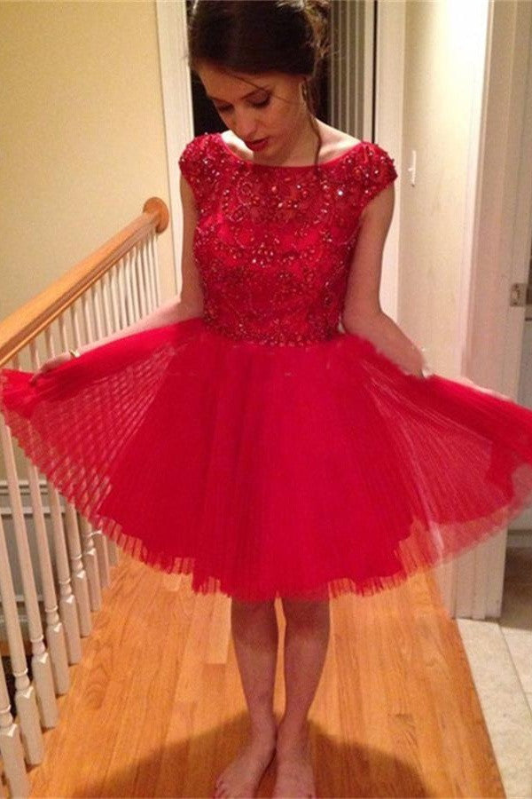Gorgeous Sparkly Light Red Pretty Homecoming Dress,Sweetheart Short Prom Gown K178