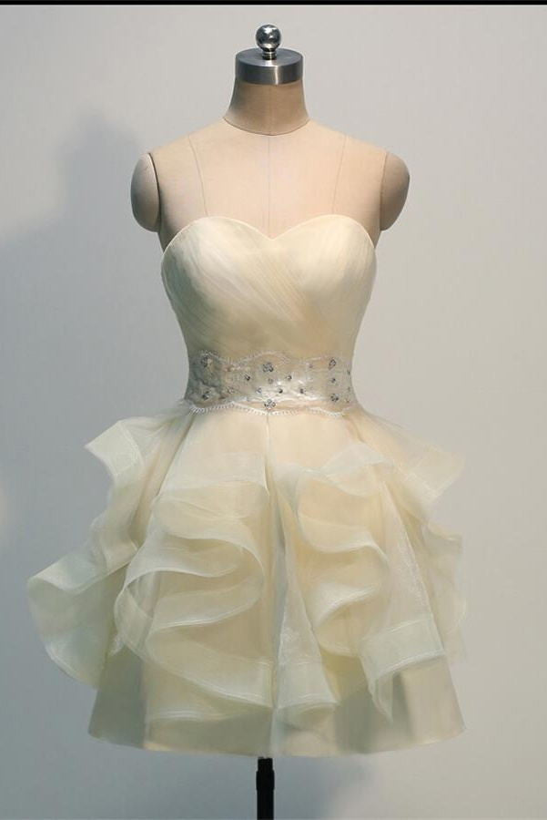 Sweetheart Light Beaded Cute Short Homecoming Dress K183