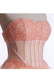 Cute See Through Short Beaded Handmade Lace Up Homecoming Dress K200