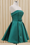 Elegant Green Strapless Handmade Short Homecoming Cocktail Dresses K204