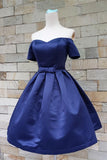 Charming Simple Royal Blue Satin Pretty Homecoming Dress K333