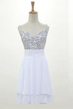 Elegant White Chiffon Cute Short Homecoming Prom Dress K348