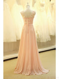 Modest Blush Pink Pretty Long Lace Cap Sleeves Prom Dress K75