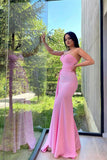 Elegant Mermaid Sweetheart Pink Prom Dresses Long Formal Evening Dress OK1965